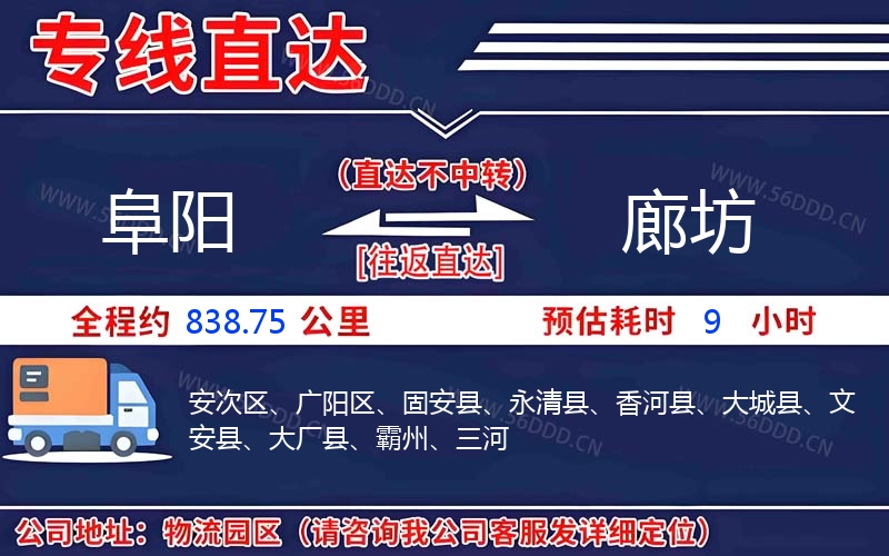 阜阳到廊坊
