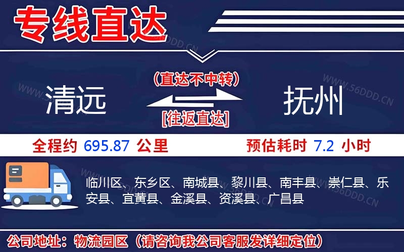 清远到抚州物流公司