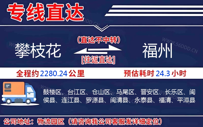 攀枝花到福州物流公司