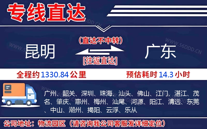 昆明到广东物流公司