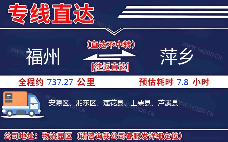 福州到萍乡物流公司