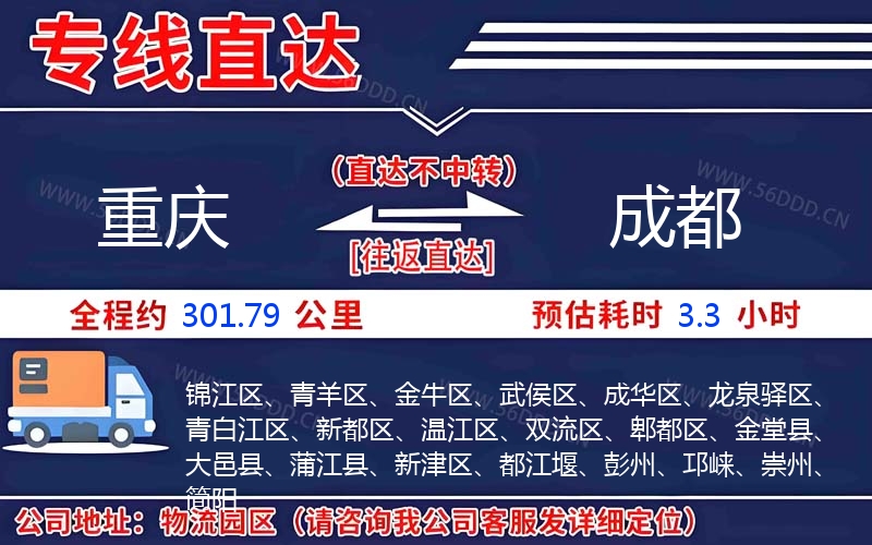 重庆到成都物流公司