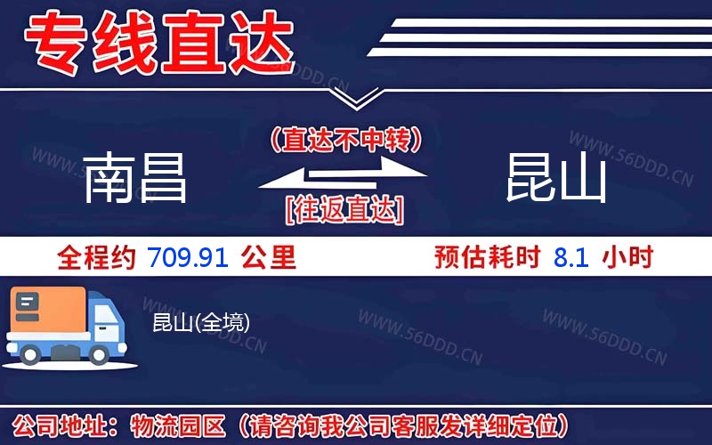 南昌到昆山物流公司