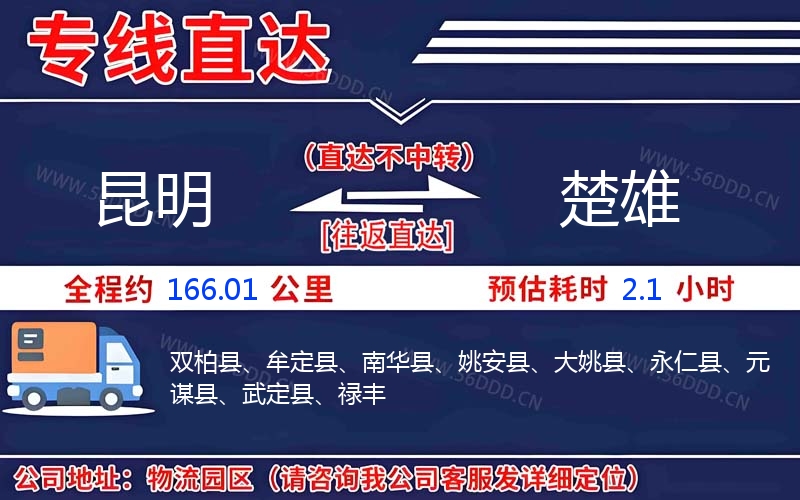昆明到楚雄物流公司