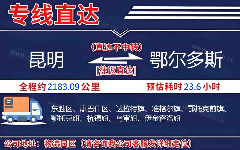 昆明到鄂尔多斯