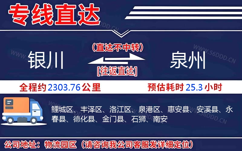 银川到泉州物流公司